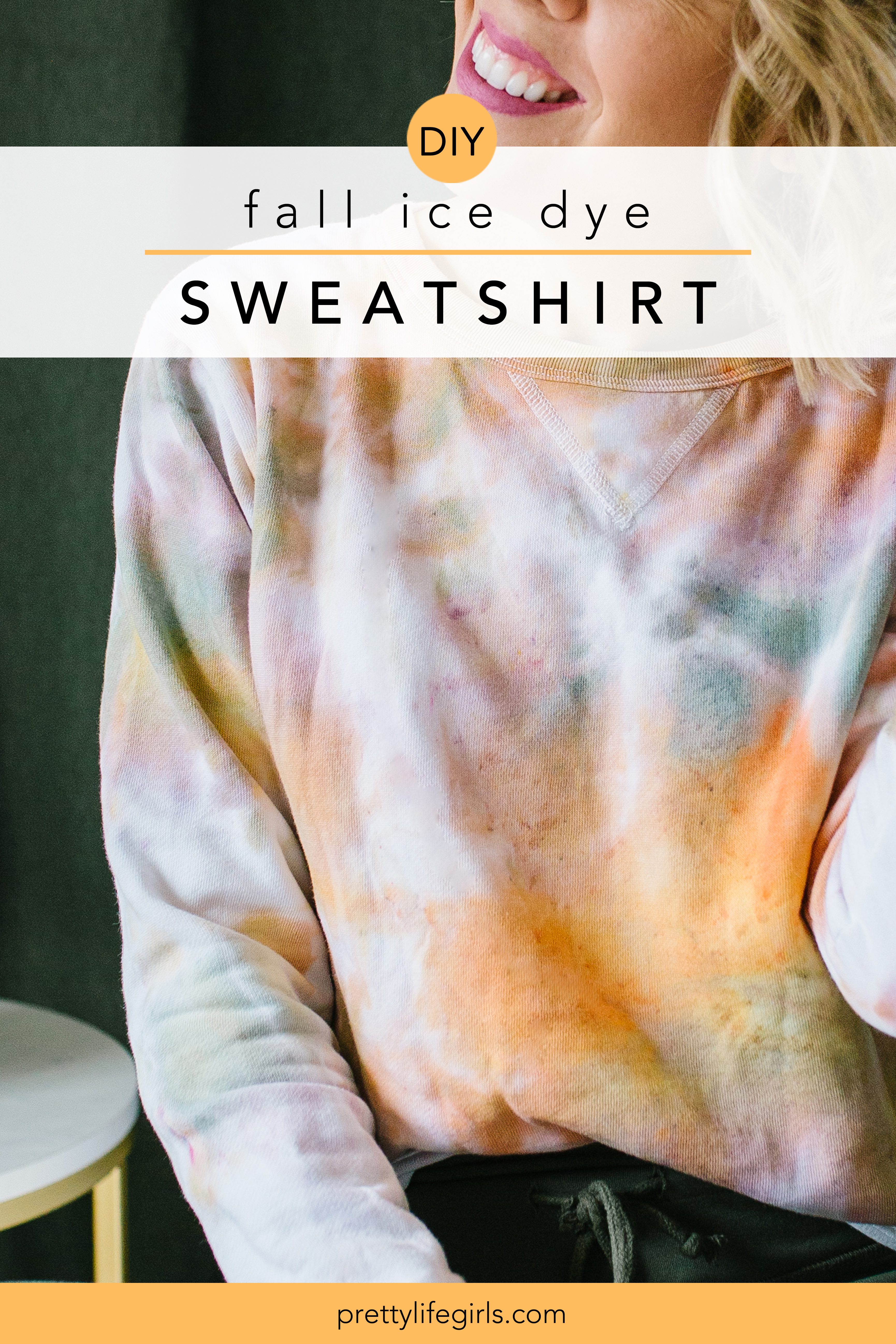 Fall Tie Dye: DIY Ice Dye Sweatshirt + a tutorial featured by Top US Craft Blog + The Pretty Life Girls