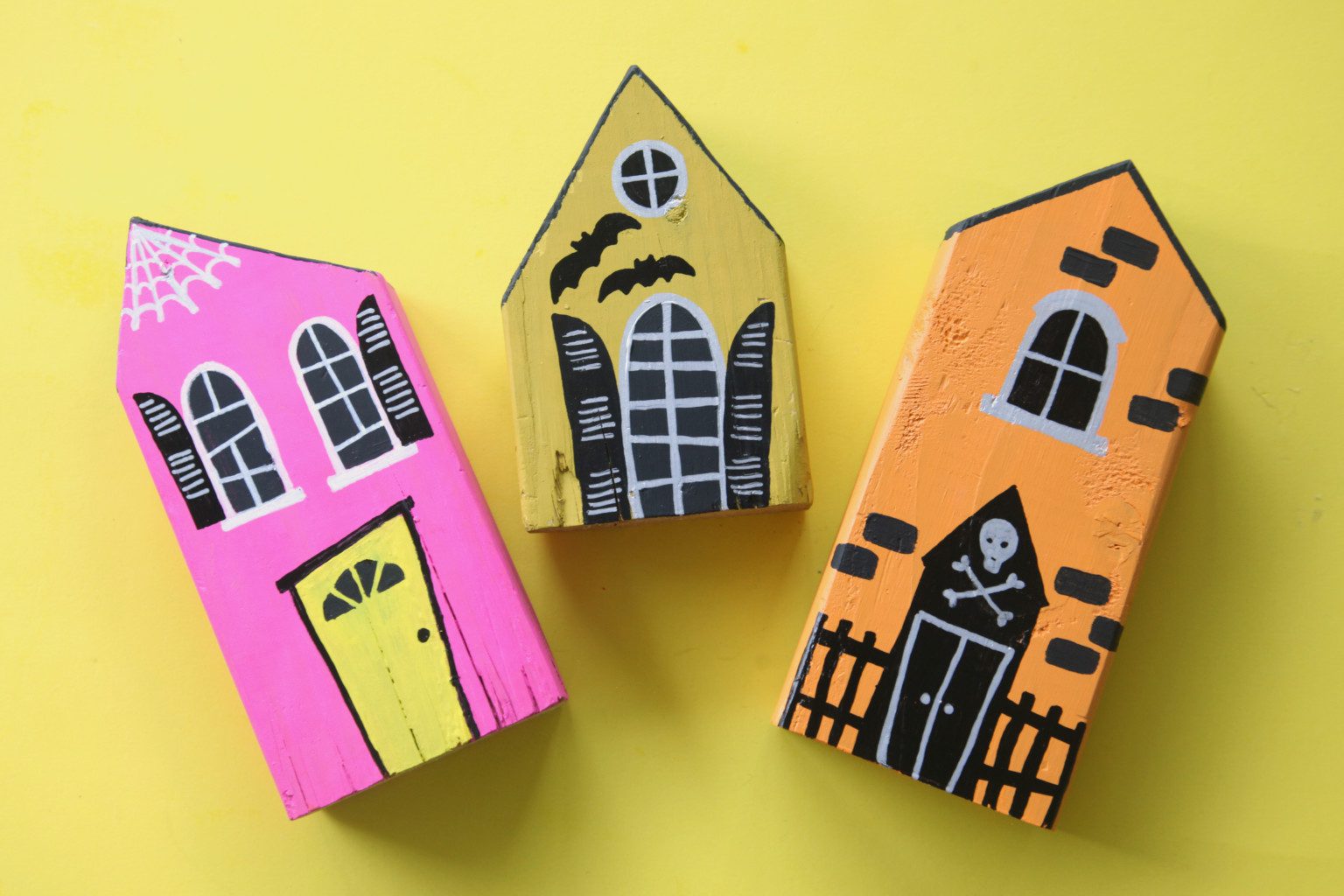 How to Make a Wood Block DIY Halloween Village The Pretty Life Girls