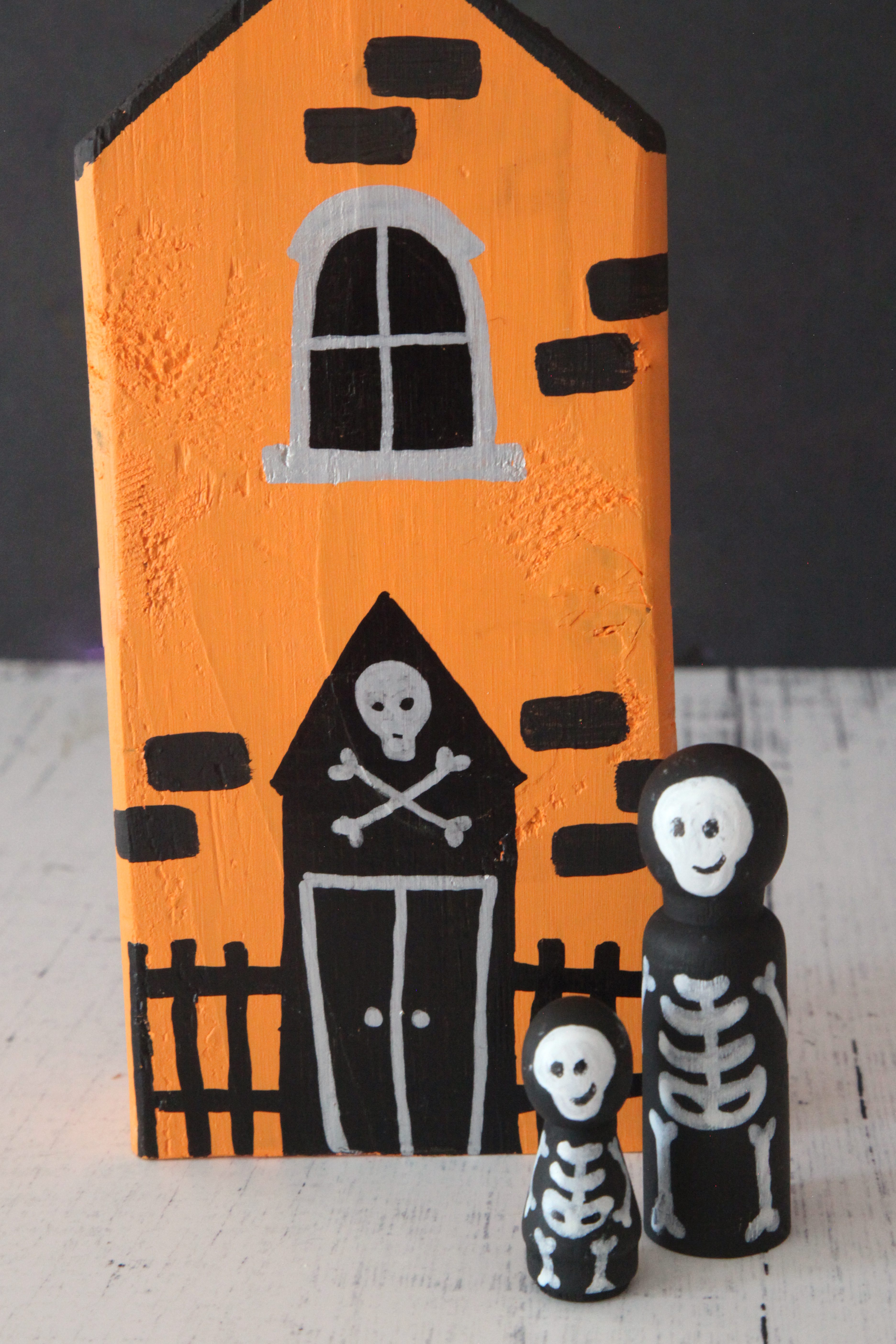 How to Make a Wood Block DIY Halloween Village + a tutorial featured by Top US Craft Blog + The Pretty Life Girls