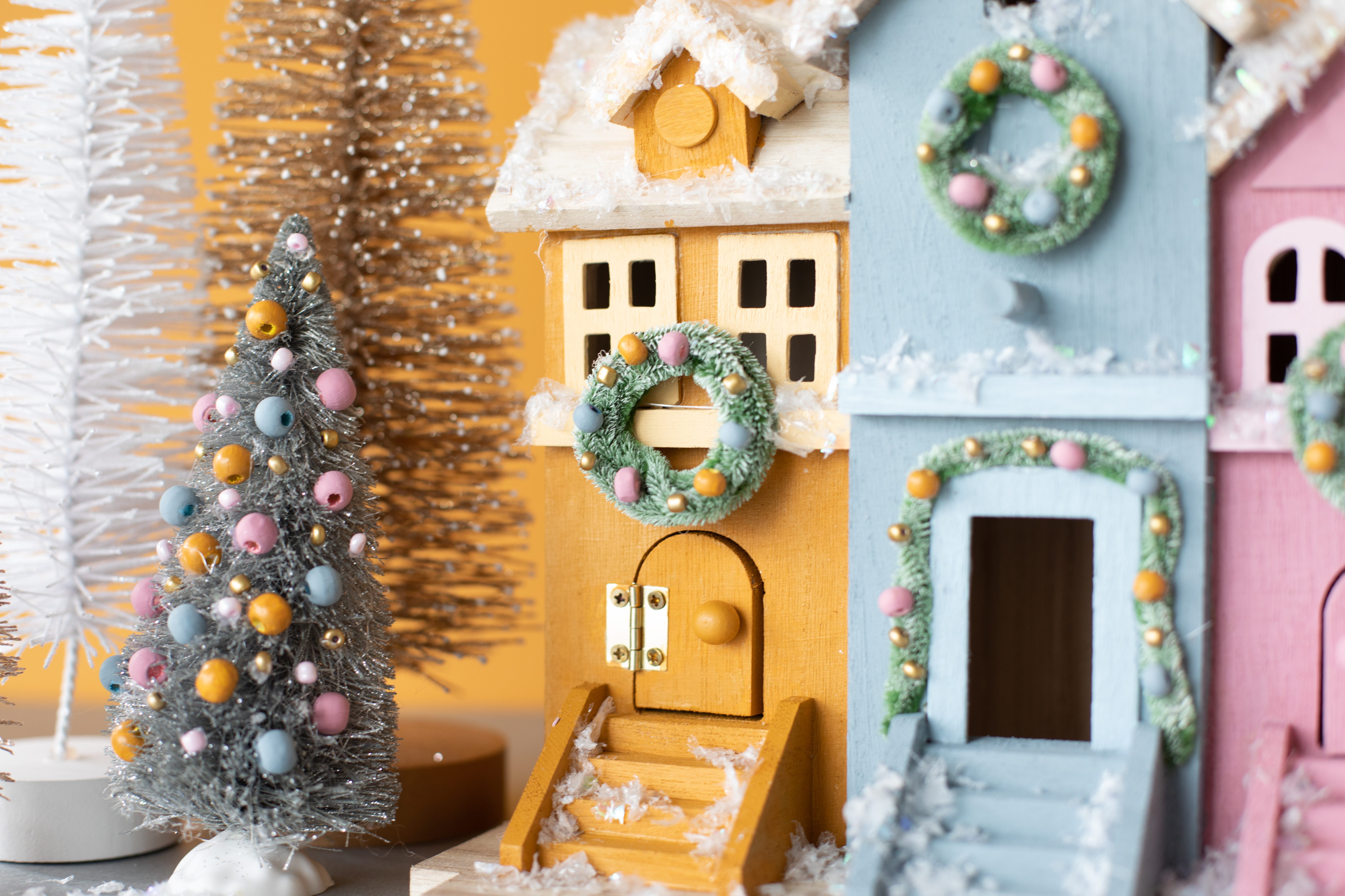 Holiday Brownstone: How to Make Your Own DIY Christmas Village + a tutorial featured by Top US Craft Blog + The Pretty Life Girls