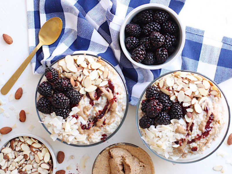 Overnight Oats with Almond Butter and Jam