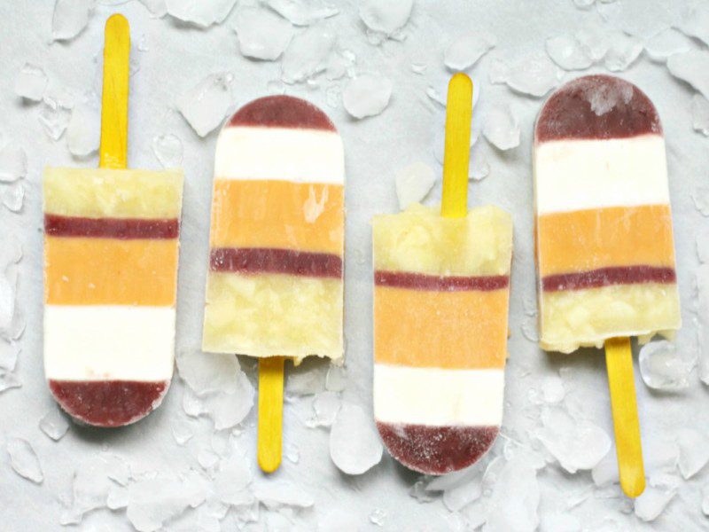 Tropical Striped Popsicles