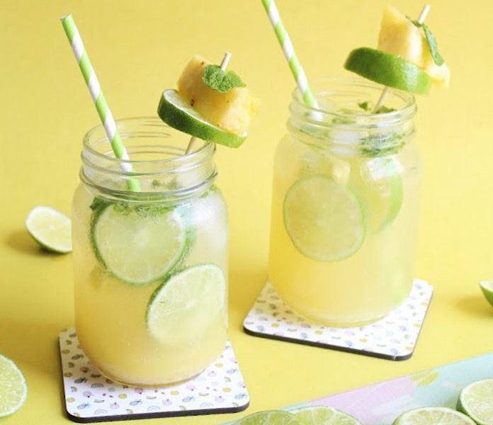 Sparkling Pineapple Mojito Mocktail