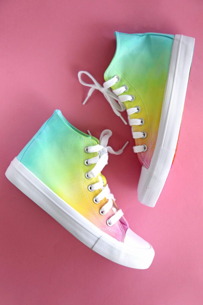 How to Tie Dye Shoes: DIY Rainbow Sneakers | The Pretty Life Girls