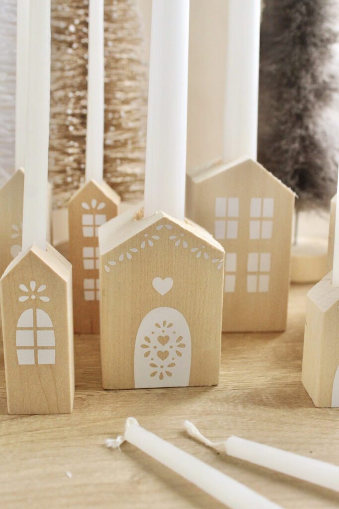 How to Make a DIY Candle Advent Christmas Village The Pretty Life Girls