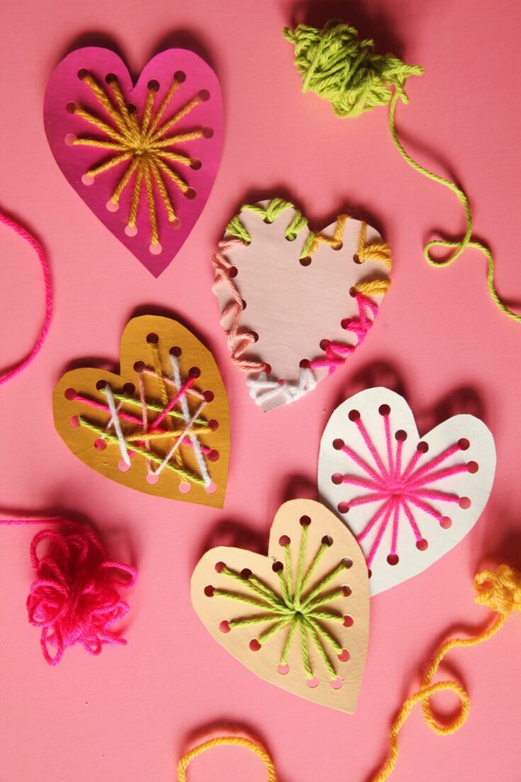 Valentine's Day Crafts for Kids: Valentine Stitching Boards