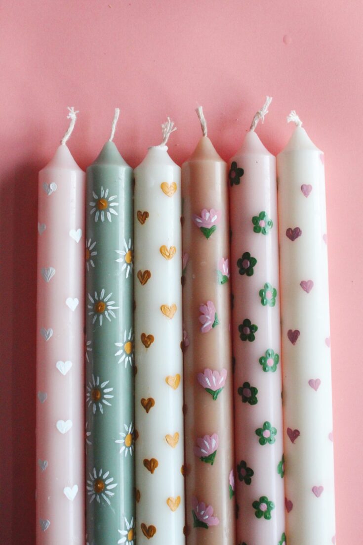 DIY Painted Taper Candles
