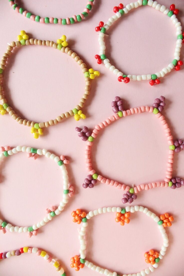 DIY Beaded Fruit Bracelets with Seed Beads